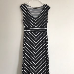 Black with White Stripe Maxi Dress